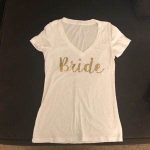 White graphic bride t shirt